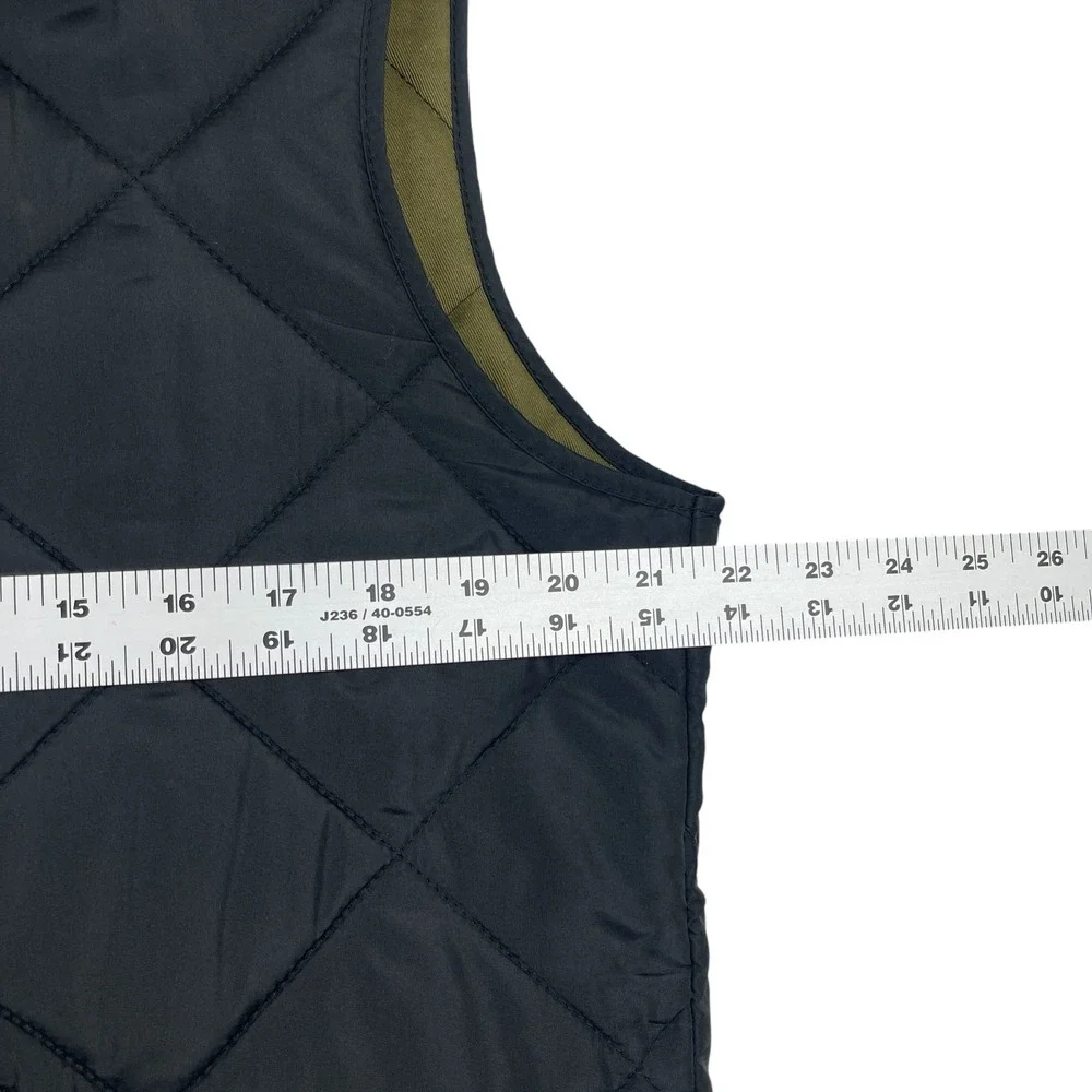 J Crew Outerwear Men's Diamond Quilted Vest Medium Black Full Zip Pockets 47752